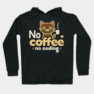 Kawaii cat drink coffee funny developer "COFFEE IS DEV LIFE" Hoodie